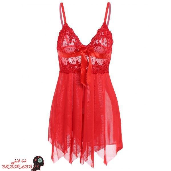 672 6 ملابس نوم مثيرة للمتزوجات - اجدد مجموعة قمصان حمراء نوم للنساء أزهار سلطان